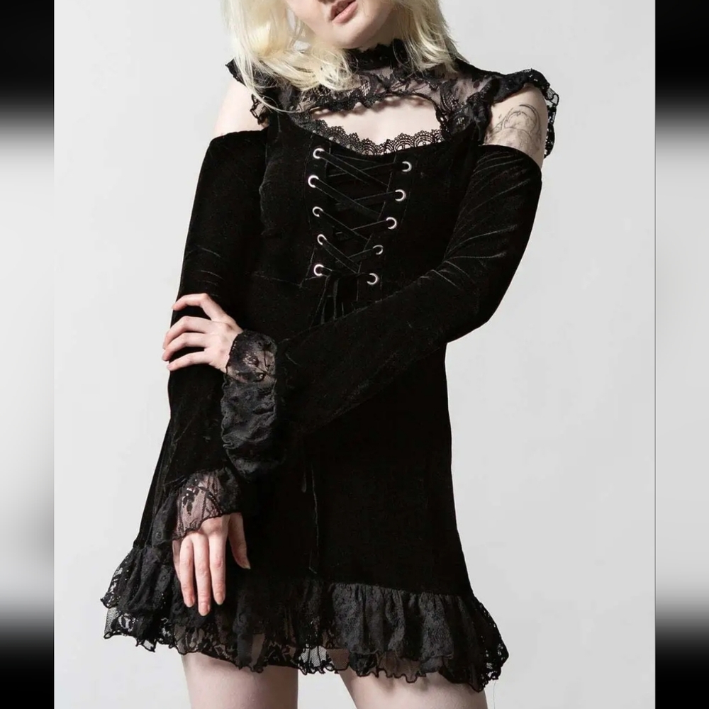 Killstar Blood Vow Lace Dress (Black)